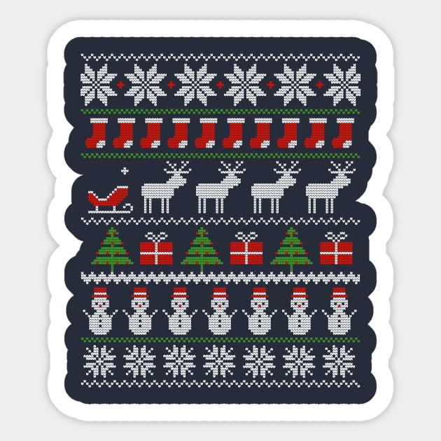 Ugly Christmas Xmas Sweater Funny Norwegian Pattern Gift Sticker by peter2art